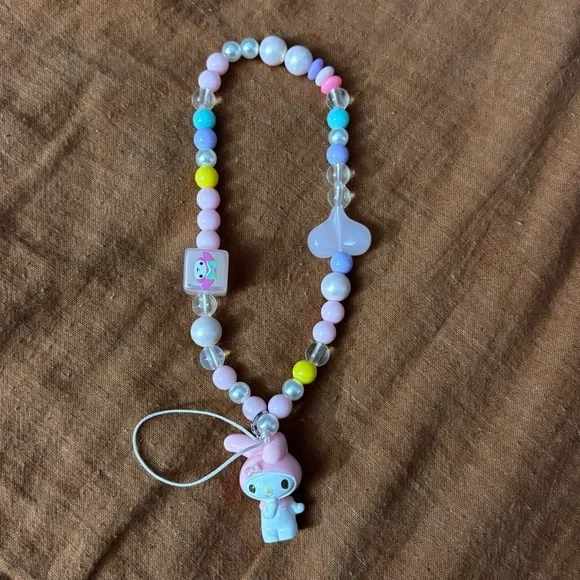 My Melody Sanrio Phone Wristlet, Water Bottle Wristlet, Bag Clip, Beaded Lanyard - Picture 3 of 6